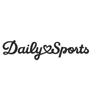 Daily Sports logo in black cursive font with heart-shaped design on white background