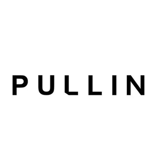 PULLIN logo in bold black letters on a white background, fashion brand branding image