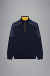 Paul & Shark - Chandail col zip de laine avec appliqués de nylon