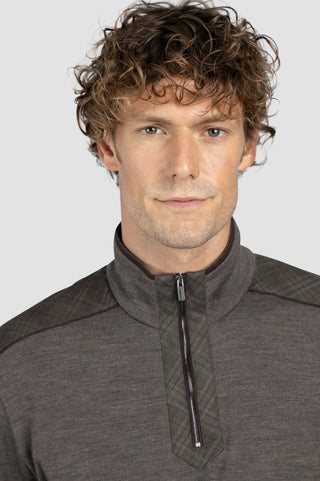 Paul & Shark - Chandail col zip de laine avec appliqués Loro Piana Rain System©