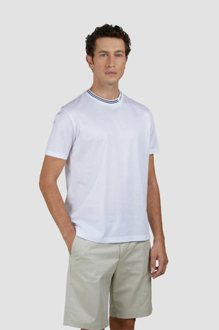 Paul & Shark - T-shirt manches courtes de coton avec rayures au col
