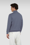 Paul & Shark - Chandail col zip de laine d'été avec Alcantara®