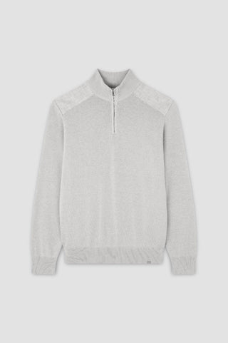Paul & Shark - Chandail col zip de coton Fresco avec appliqués de lin