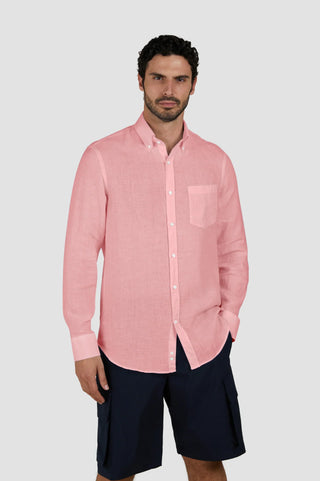 Paul & Shark - Chemise de lin manches longues unie