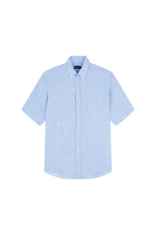 Paul & Shark - Chemise unie de lin manches courtes