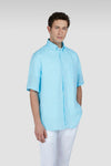 Paul & Shark - Chemise unie de lin manches courtes