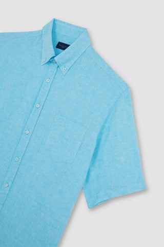 Paul & Shark - Chemise unie de lin manches courtes