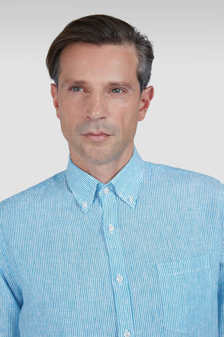 Paul & Shark - Chemise de lin manches longues à rayures