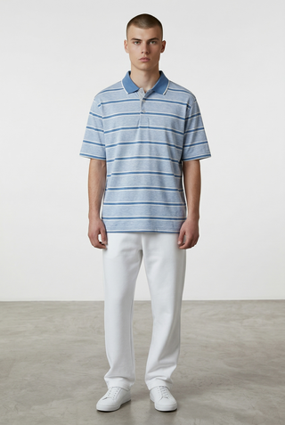 Paul & Shark - Polo rayé manches courtes coton double mercerisé