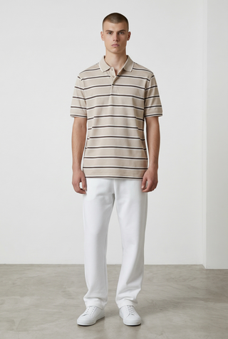 Paul & Shark - Polo rayé manches courtes coton double mercerisé