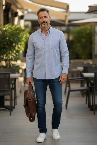 Paul & Shark - Chemise rayée de coton Silver Collection