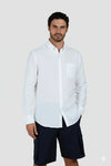 Paul & Shark - Chemise de lin manches longues unie