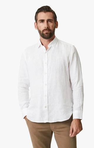 34 Heritage - Linen Chambray Shirt Bright White - LE CAPITAINE D'A BORD