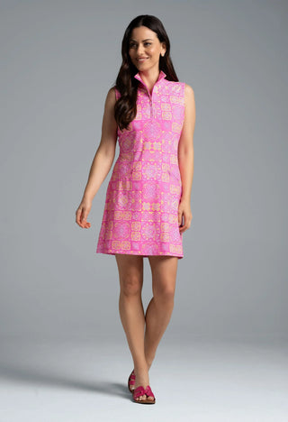 Ibkül - Colette Print Sleeveless Mock Neck Dress - 58090