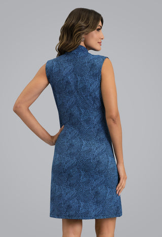 Ibkül - Stephanie Sleeveless Mock Neck Dress - 58247