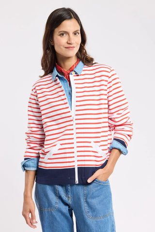 Armor-Lux - Cardigan rayé zippé de coton épais