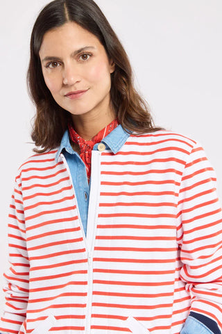 Armor-Lux - Cardigan rayé zippé de coton épais