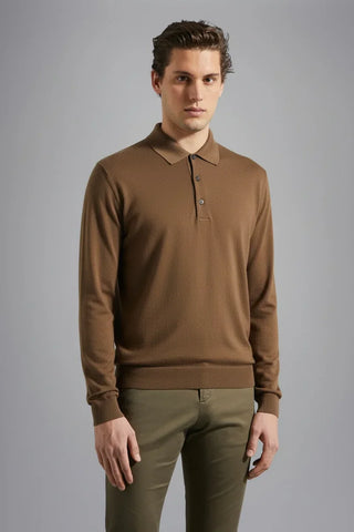 Paul & Shark - Col polo de laine mérinos extra fine Summer Wool
