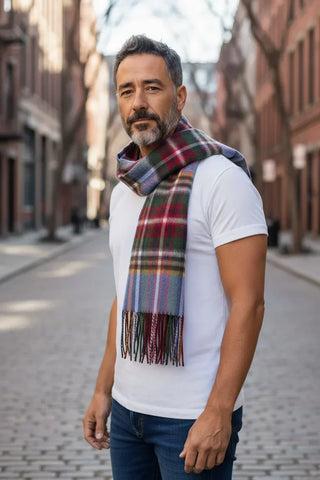 Hemley - Foulard à carreaux de laine et cachemire