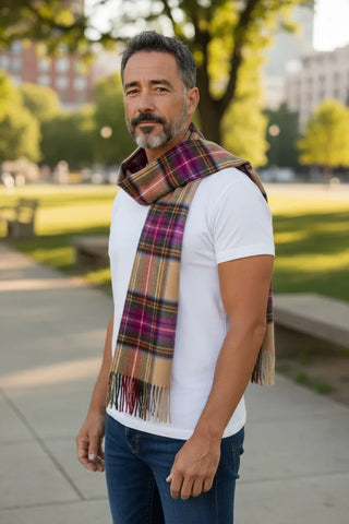 Hemley - Foulard à carreaux de laine et cachemire