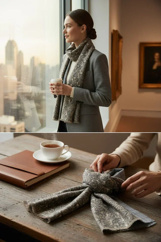 Hemley - Foulard paisley de laine réversible