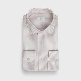 Emanuel Berg - Byron - Chemise manches longues carreaux Albini 4Flex - Modern Fit - Gris
