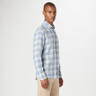 Bugatchi - Julian - Chemise de lin manches longues à carreaux - LE CAPITAINE D'A BORD