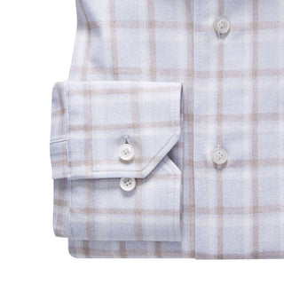 Emanuel Berg - Byron - Chemise manches longues à carreaux Albini 4Flex - Modern Fit - Gris - LE CAPITAINE D'A BORD