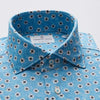 Emanuel Berg - Byron - Chemise manches longues à motifs Albini 4Flex - Modern Fit - Turquoise - LE CAPITAINE D'A BORD