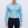 Emanuel Berg - Byron - Chemise manches longues à motifs Albini 4Flex - Modern Fit - Turquoise - LE CAPITAINE D'A BORD