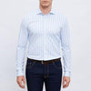 Emanuel Berg - Byron - Chemise manches longues à rayures Albini 4Flex - Modern Fit - Blanc/Bleu - LE CAPITAINE D'A BORD