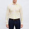 Emanuel Berg - Byron - Chemise manches longues à rayures Albini 4Flex - Modern Fit - Blanc/Jaune - LE CAPITAINE D'A BORD