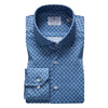 Emanuel Berg - Byron - Chemise manches longues imprimé cercles Albini 4Flex - Modern Fit - Bleu - LE CAPITAINE D'A BORD