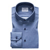 Emanuel Berg - Byron - Chemise manches longues unie Albini 4Flex - Modern Fit - Bleu - LE CAPITAINE D'A BORD