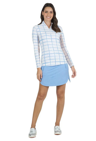 Ibkül - Cordova Print Long Sleeve Mock Neck Top – 10495 - LE CAPITAINE D'A BORD