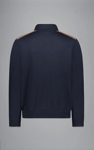 Paul & Shark - Cardigan de laine avec appliqués de velours cordé - LE CAPITAINE D'A BORD