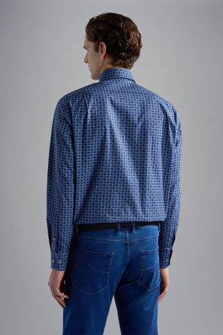 Paul & Shark - Chemise manches longues de coton poplin à motifs - LE CAPITAINE D'A BORD