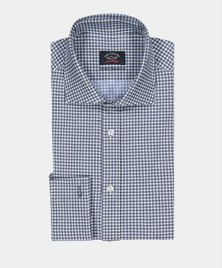 Paul & Shark - Chemise manches longues motif Pied-de-poule Performance - J Fit - LE CAPITAINE D'A BORD