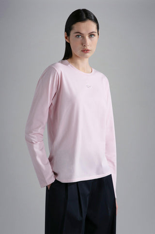 Paul & Shark Ladies - T-shirt manches longues de coton avec requin Swarovski pour femme - LE CAPITAINE D'A BORD