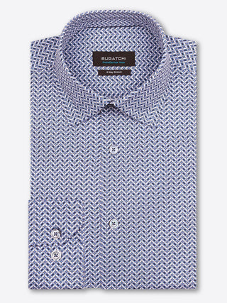 Bugatchi - Chemise manches longues avec cercles OoohCotton® - LE CAPITAINE D'A BORD