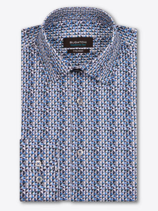 Bugatchi - Chemise manches longues avec triangles OoohCotton® - LE CAPITAINE D'A BORD