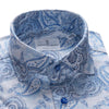 Emanuel Berg - Byron - Chemise manches longues paisley Albini 4Flex - Modern Fit - Bleu - LE CAPITAINE D'A BORD
