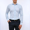Emanuel Berg - Byron - Chemise manches longues unie Albini 4Flex - Modern Fit - Bleu pâle - LE CAPITAINE D'A BORD