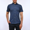 Emanuel Berg - Pablo - Chemise manches courtes Premium Jersey Knit - Modern Fit - Marine - LE CAPITAINE D'A BORD