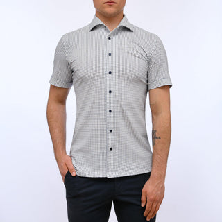 Emanuel Berg - Pablo - Chemise manches courtes Premium Jersey Knit - Modern Fit - Off White - LE CAPITAINE D'A BORD