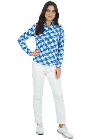Ibkül - Kimberly Print Long Sleeve Mock Neck Top – 10376 - LE CAPITAINE D'A BORD