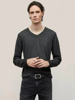 John Varvatos - Drew Chandail Col V de Coton et Soie - LE CAPITAINE D'A BORD