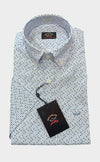 Paul & Shark - Chemise manches courtes à motifs de coton poplin - LE CAPITAINE D'A BORD