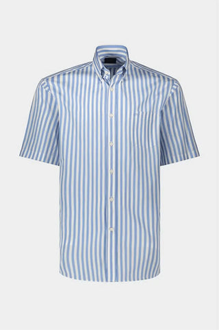 Paul & Shark - Chemise manches courtes à rayures de coton poplin - LE CAPITAINE D'A BORD
