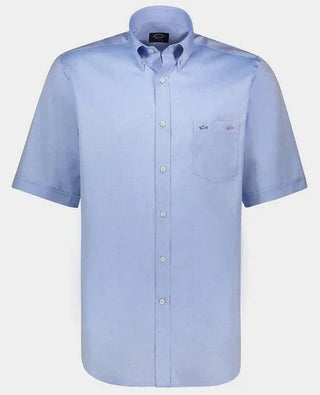 Paul & Shark - Chemise manches courtes uni avec requins - LE CAPITAINE D'A BORD